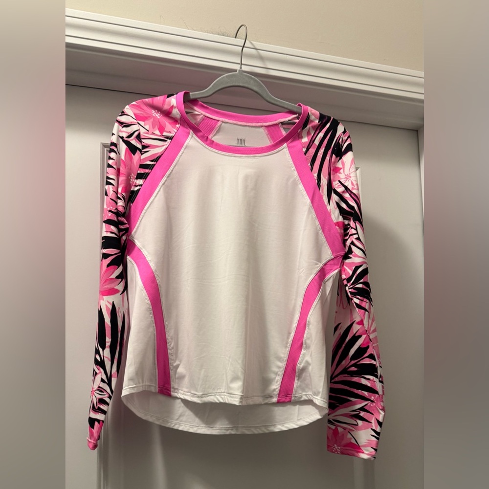 Tail Women's Long Sleeve Tee - Pink and Black Floral work out